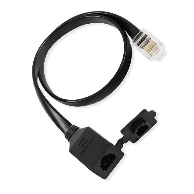 Alt view image 5 of 6 - 6P6C Extension Cable with Cap RJ12 Crystal Head Cable Male to Female with Dust Cover Black 35CM