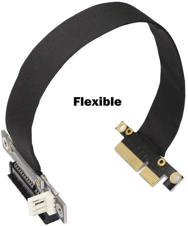 Alt view image 4 of 6 - PCIe 4X Extension Cable, PCI-Express 3.0 Male to Female Riser Cable PCI-E Extender Adapter Jumper for Graphics Card, 23cm 180 Degree