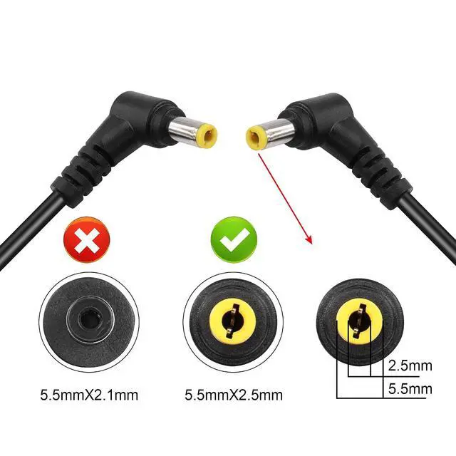 Alt view image 2 of 7 - DC5525 Y-Splitter Cable 18AWG DC 5.5mm X 2.5mm Straight Female to Double Right Angle 90 Degree DC 5.5mm X 2.5mm Male Extension Power Cable for Cameras,Laptops,Routers,etc(27.5Inch)