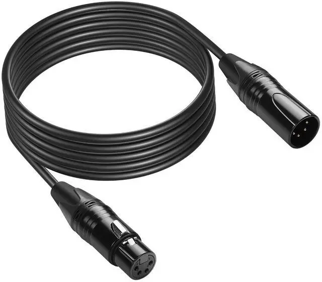 Main image of DMX Cable 4 Pin Signal XLR Male to Female Wire DMX512 XLR Male to Female Stage Light Signal Cable with Metal Connectors, Connection for Stage & DJ Lighting fixtures(1.8M)