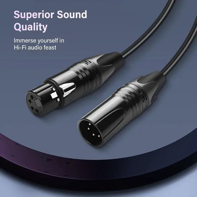 Alt view image 2 of 7 - DMX Cable 4 Pin Signal XLR Male to Female Wire DMX512 XLR Male to Female Stage Light Signal Cable with Metal Connectors, Connection for Stage & DJ Lighting fixtures(1.8M)