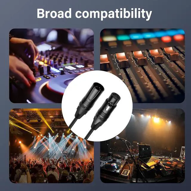Alt view image 5 of 7 - DMX Cable 4 Pin Signal XLR Male to Female Wire DMX512 XLR Male to Female Stage Light Signal Cable with Metal Connectors, Connection for Stage & DJ Lighting fixtures(1.8M)