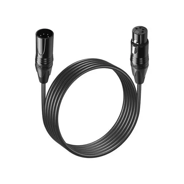 Alt view image 7 of 7 - DMX Cable 4 Pin Signal XLR Male to Female Wire DMX512 XLR Male to Female Stage Light Signal Cable with Metal Connectors, Connection for Stage & DJ Lighting fixtures(1.8M)