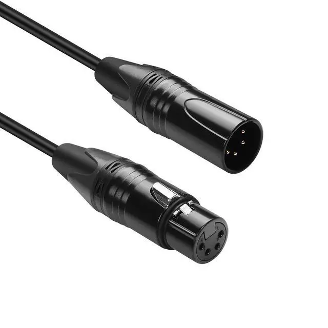 Alt view image 6 of 7 - DMX Cable 4 Pin Signal XLR Male to Female Wire DMX512 XLR Male to Female Stage Light Signal Cable with Metal Connectors, Connection for Stage & DJ Lighting fixtures(1.8M)