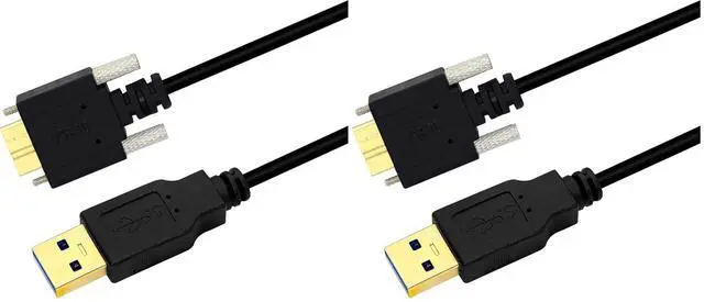 Main image of 3M USB 3.0 A Male to Micro B Male Cable with Locking Screws for Hard Drive, Smartphone, Tablet and PC (Pack of 2)