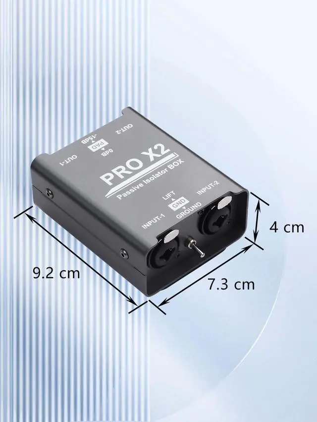 Alt view image 6 of 6 - Pro Passive Stereo Direct Connection Box 2-Channel Audio Isolator, Audio Current Sound Eliminator, 6.5 Permo Alloy Isolator, Mixing Console, live Broadcast