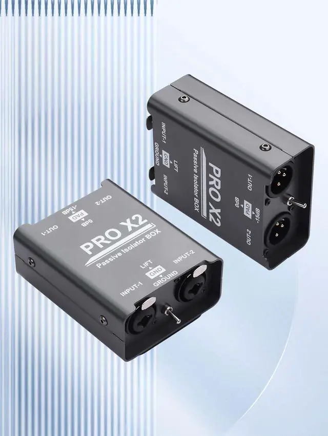 Alt view image 2 of 6 - Pro Passive Stereo Direct Connection Box 2-Channel Audio Isolator, Audio Current Sound Eliminator, 6.5 Permo Alloy Isolator, Mixing Console, live Broadcast