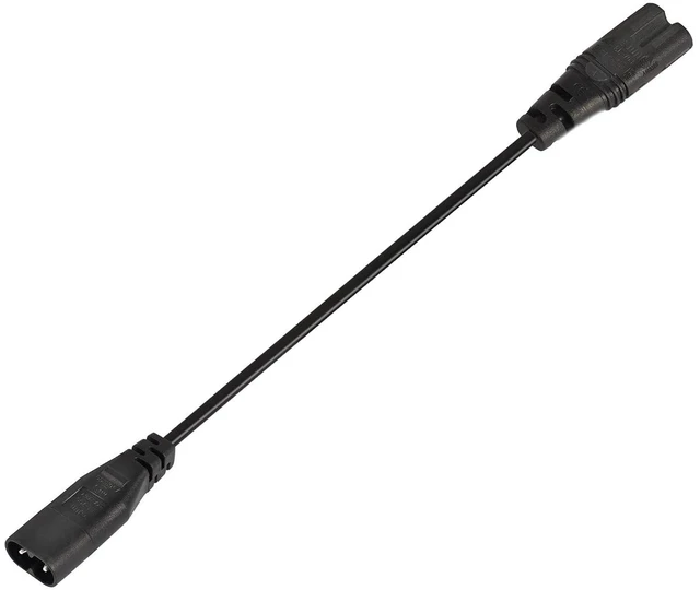 Main image of IEC 320 C8 to C7 Power Cable 1FT 8 Figure C8 Male to C7 Female Extension Power Supply Adapter 250V 2.5A Replacement Power AC Cord for Computer Monitor Smart TV,etc.(0.3m)