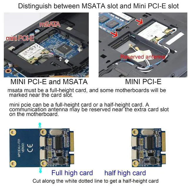 Alt view image 4 of 6 - Mini PCI-E to Dual 5 Pin 2 Prots USB Adapter,Mini PCI Express to 5 Pin 2 Port Female USB2.0 Converter Card Expansion Card for USB Wireless Mouse Receiver,USB Bluetooth Adapter USB WiFi Adapter Etc.