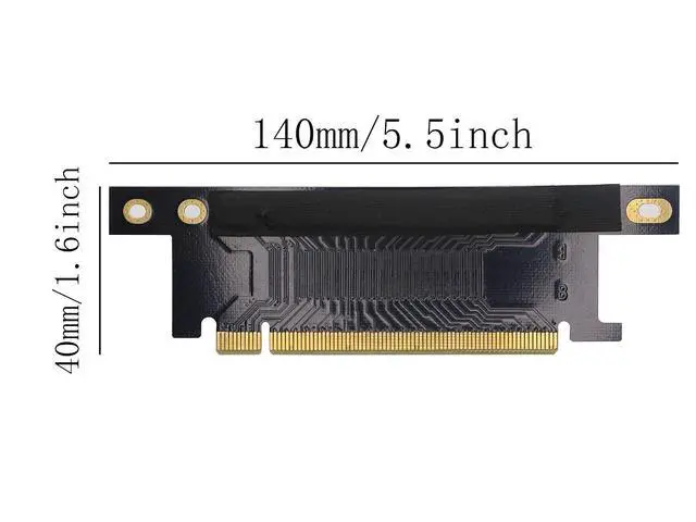 Alt view image 5 of 5 - Pci-E 16x Riser Card,PCI Express 3.0 16X Extension Cable 90 Degree High Speed Riser Card