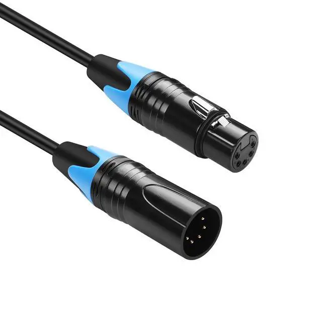 Alt view image 2 of 7 - DMX Cable 5 Pin Signal XLR Male to Female Wire DMX512 XLR Male to Female Stage Light Signal Cable with Metal Connectors, Connection for Stage & DJ Lighting fixtures(0.5M)