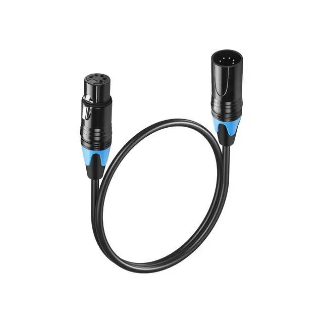 Alt view image 7 of 7 - DMX Cable 5 Pin Signal XLR Male to Female Wire DMX512 XLR Male to Female Stage Light Signal Cable with Metal Connectors, Connection for Stage & DJ Lighting fixtures(0.5M)