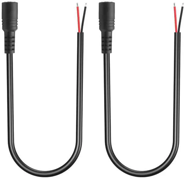 Main image of 2 Pack DC6330 Power Pigtails Cable 6.3x3.0mm Female Plug Jack to Bare Wire Open End Extender Line 30cm for Laptops Notebook 18AWG