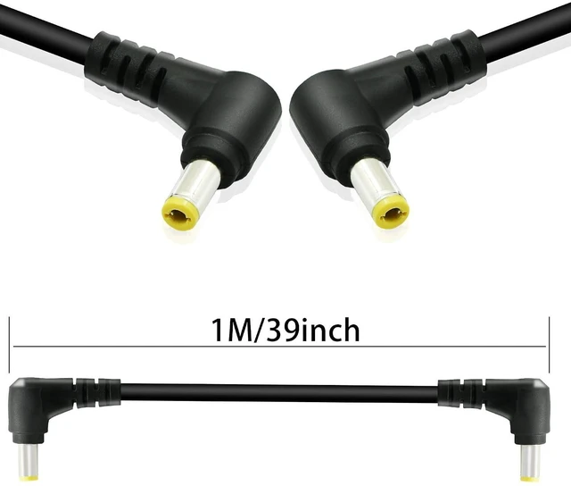 Alt view image 6 of 7 - 2 PCS DC 5.5MM x 2.5MM 90 Degree Male to Male Plug Cable, 18AWG Right Angle DC5525 Power Cable Extension Cord for Strip Lihgt,CCTV,Monitors,etc(1m)