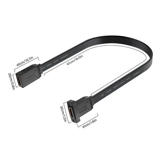 Alt view image 2 of 7 - HDMI Extension Cable 4K 60Hz HDMI Extender Cord High Speed 90-Degree Angle HDMI Female to Female Extension Wire 2 PCS (F/F)