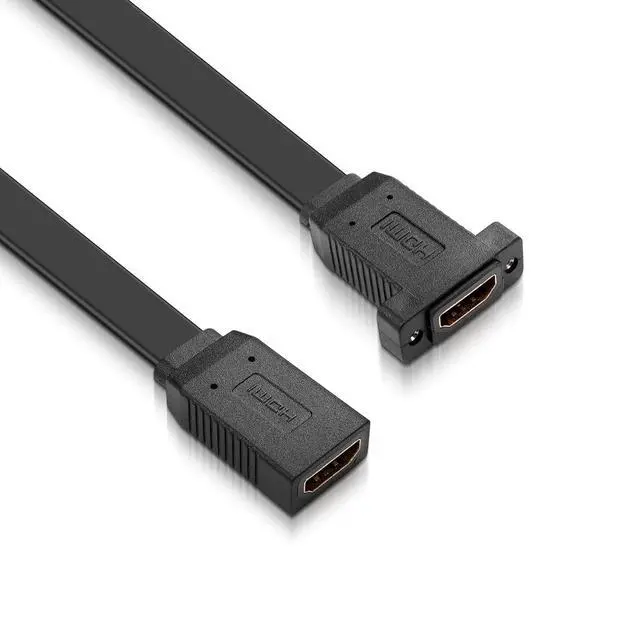 Alt view image 7 of 7 - HDMI Extension Cable 4K 60Hz HDMI Extender Cord High Speed 90-Degree Angle HDMI Female to Female Extension Wire 2 PCS (F/F)