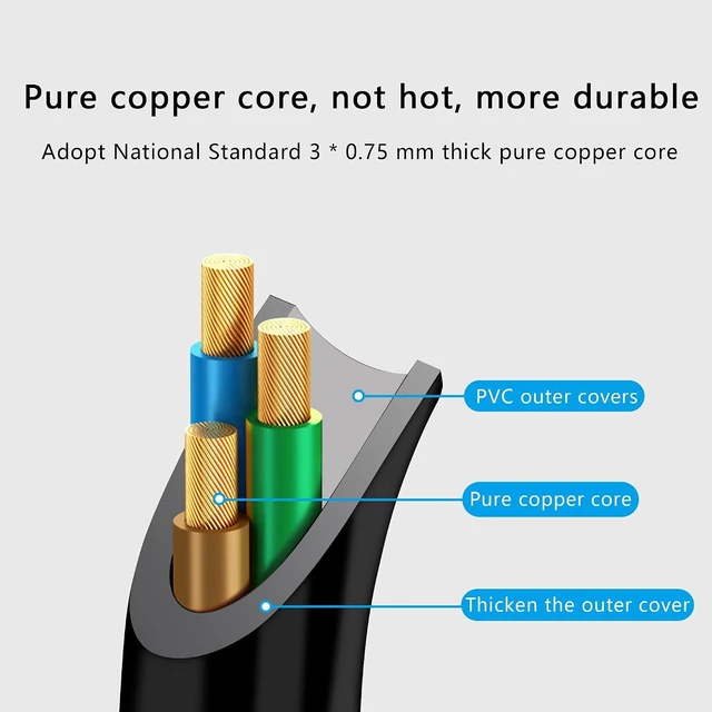 Alt view image 2 of 6 - C14 to C5 Power Cord 1Ft IEC320 C14 Male to C5 Female Power Cable 10A 250V AC Power Extension Adapter for PDU Servers,UPS Power Supplies,IT Devices,etc 0.3m