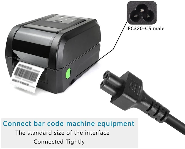 Alt view image 5 of 6 - C14 to C5 Power Cord 1Ft IEC320 C14 Male to C5 Female Power Cable 10A 250V AC Power Extension Adapter for PDU Servers,UPS Power Supplies,IT Devices,etc 0.3m