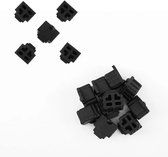 Main image of 50pcs RJ11 Silicone Anti Dust Cover CapRJ11 Female dust Cover Protector,Protect Telephone.switches,fax Machines, Optical Fiber Boxes and Other Equipment Port(Black)