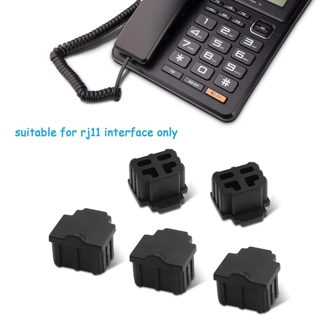 Alt view image 3 of 6 - 50pcs RJ11 Silicone Anti Dust Cover CapRJ11 Female dust Cover Protector,Protect Telephone.switches,fax Machines, Optical Fiber Boxes and Other Equipment Port(Black)