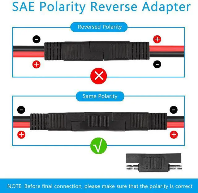 Alt view image 5 of 7 - 12AWG SAE Y Splitter 1 to 2 Extension Cable with Waterproof Cap 1Ft SAE to 2 SAE DC Power Automotive Connector Cable for Solar Panels Battery Connection and Transfer 30cm