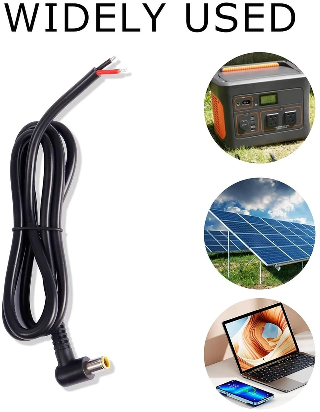 Alt view image 3 of 6 - DC7909 Power Pigtails Cable 12V 90 Degree DC DC7.9 x 5.5mm Male Plug to Bare Wire Open End Power Wire Supply Repair Cable,for Solar Cell,Mobile Power Supplies,etc(3FT)