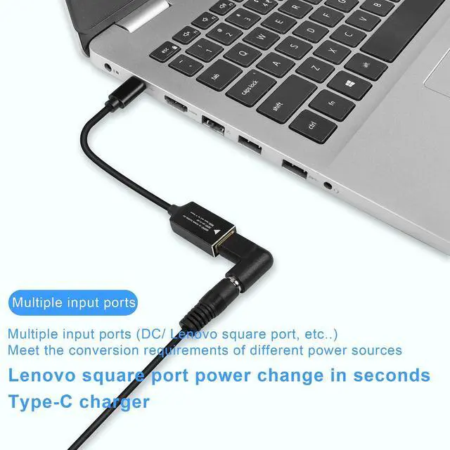 Alt view image 5 of 7 - PD65W Lenovo Square Mouth to USB-C Charging Cable Lenovo Square Mouth to Type-C Charger Power Adapter Cable for Laptops,Mobile Phones,Tablets, Rechargeables,etc(7Inch)(Lenovo Square Mouth)