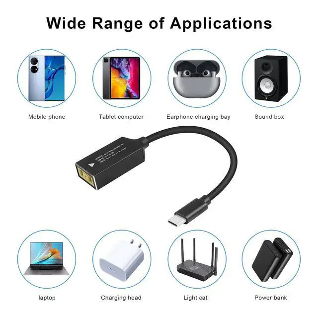 Alt view image 6 of 7 - PD65W Lenovo Square Mouth to USB-C Charging Cable Lenovo Square Mouth to Type-C Charger Power Adapter Cable for Laptops,Mobile Phones,Tablets, Rechargeables,etc(7Inch)(Lenovo Square Mouth)
