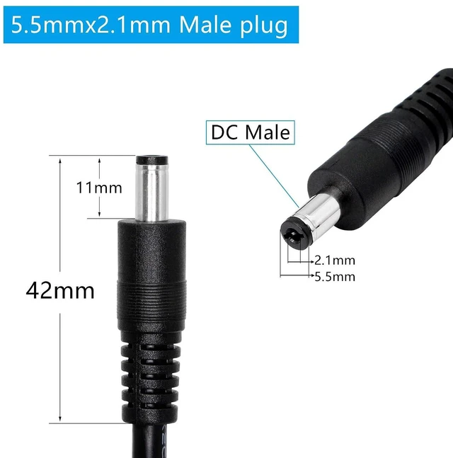 Alt view image 2 of 7 - DC to DC Cable,3FT 18AWG DC 5.5MM x 2.1MM Male to Male Plug Power Adapter Cable for LED, CCTV, Car, Monitors,etc(2 Pcs)
