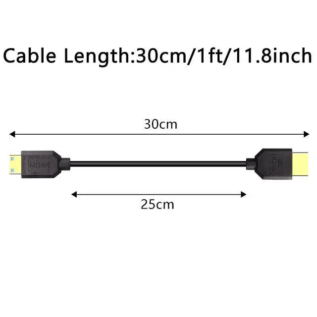Alt view image 6 of 7 - 8K Mini HDMI to HDMI Cable Super Thin line OD 4.0mm MINI HDMI to HDMI Ultra HD 2.1 Cable 8K@60Hz 4K@120Hz 48Gbps Dynamic HDR, eARC 0.3m (Straight)