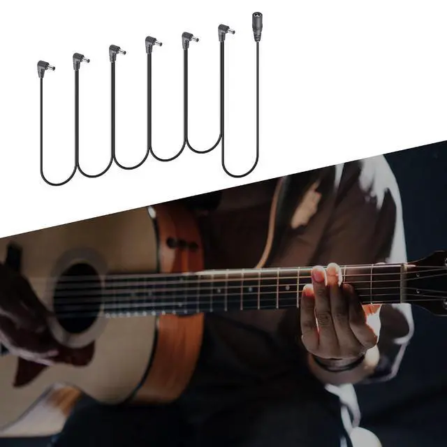 Alt view image 6 of 6 - Guitar Effector Topology Power Supply Cable DC 5.5mm x 2.1mm 1 Female to 6 six Angled 90 Degree Male Effector Extension Power Cable for Guitar Effect Pedal (1 to 6)