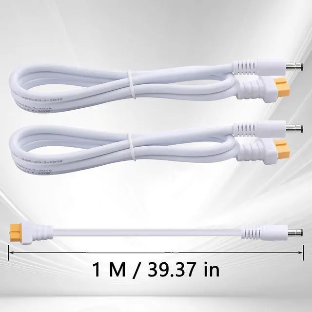 Alt view image 2 of 7 - 2 PCS White XT60 to DC5521 Power Cord XT-60 Female to DC 5.5mm x 2.1mm Male 2x1.5mm ² Power Cable for FPV Goggles,B6 Balanced Charger,etc(11.81 Inch) (Long)