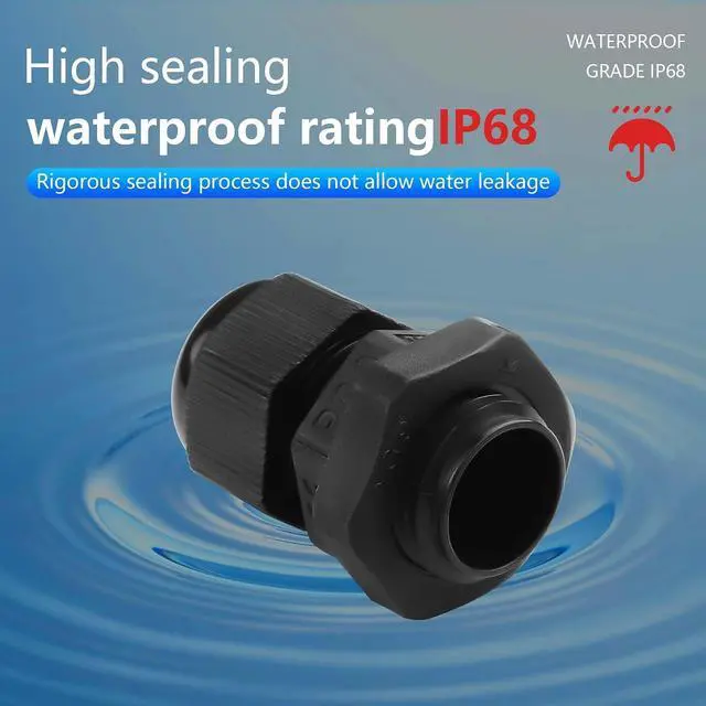 Alt view image 4 of 6 - 10pcs PG9 Cable Gland Waterproof Adjustable 4-8mm Cable Connectors Gland Joints with Gaskets (PG9)