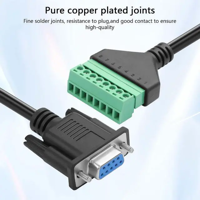Alt view image 3 of 7 - DB9 Female to 8 Pin Screw Terminal Adapter VGA to 8 Pin Screw Terminal Adaptor Cable for Extended Use of Computer Hosts or Display Devices via Network Cable(0.3M/11.81in) (Female)