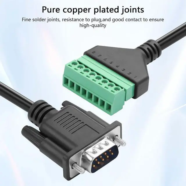 Alt view image 3 of 7 - DB9 Female to 8 Pin Screw Terminal Adapter VGA to 8 Pin Screw Terminal Adaptor Cable for Extended Use of Computer Hosts or Display Devices via Network Cable(0.3M/11.81in) (Male)