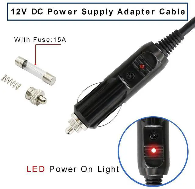 Alt view image 3 of 7 - Car Cigarette Lighter to DC 8mm Y Splitter Cable, Double DC7909 7.9 x 5.5mm Plugs Car Charger Power Supply Cord, 6Ft 12V Cable for Car DVR,Bluetooth Speakers,Camera,GPS,Laptop 1.8m