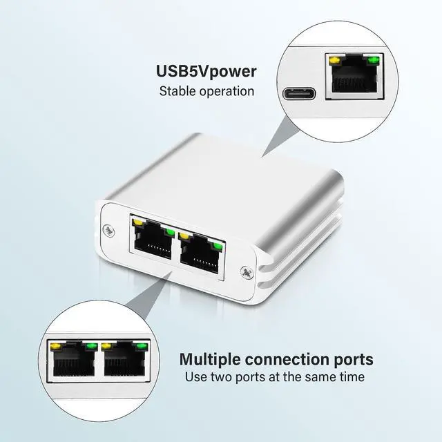 Alt view image 2 of 7 - 2-in 1-Out RJ45 Network Manual Switch Selector 1-in 2-Out Bidirectional Switch Box 2 Port RJ11 RJ12 Manual Sharing Telephone Switch Box