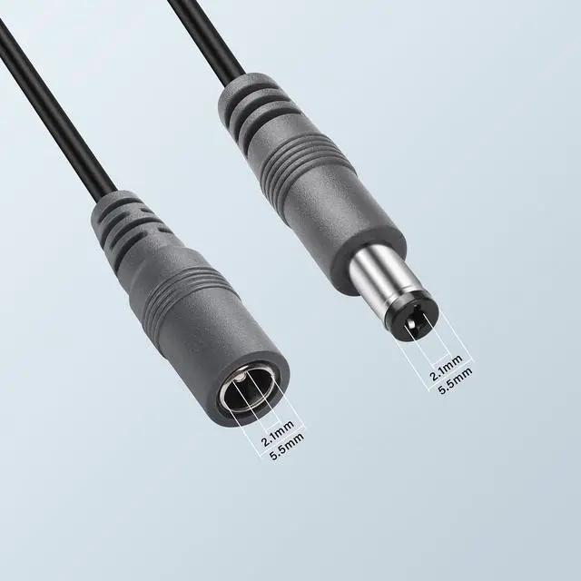 Alt view image 2 of 6 - 2-Pack DC Power Extension Cable,5.5mm x 2.1mm Extension Cord,DC Male to Female Extender Wire for CCTV IP Indoor Camera LED Strip,DC Supply Adapter