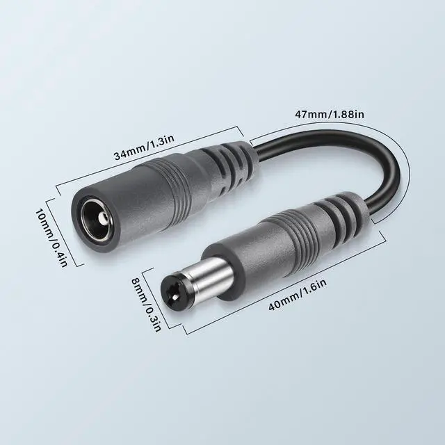 Alt view image 4 of 6 - 2-Pack DC Power Extension Cable,5.5mm x 2.1mm Extension Cord,DC Male to Female Extender Wire for CCTV IP Indoor Camera LED Strip,DC Supply Adapter
