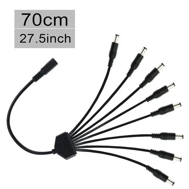 Alt view image 6 of 6 - DC Power Splitter Cable 1 Female to 8 Male, DC 5.5mm x 2.1mm Splitter Adppter Extension Cable for CCTV Security Camera, LED Strip Light, etc 0.7m (1 to 8 Way)