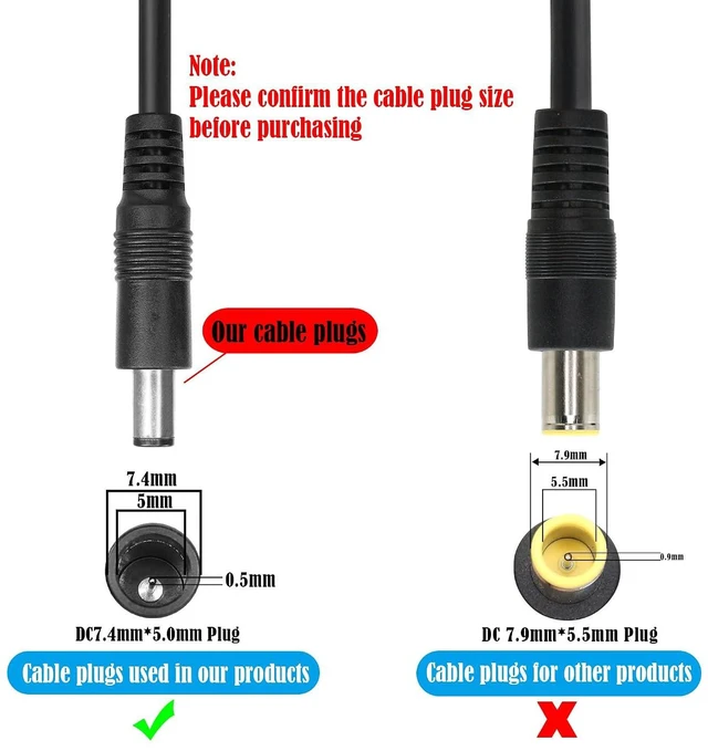 Alt view image 2 of 6 - 2 Pcs SAE to DC7450 Power Cable DC24V 16AWG SAE Male Plug to DC7.4mmx5.0mm Male Plug Quick Connection Disconnect Extension Cable for Cars,Motorcycles, Batteries,etc(11.8Inch)