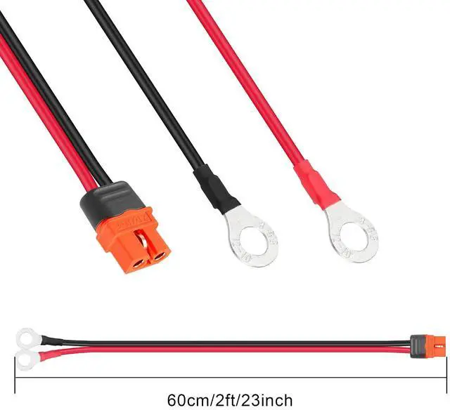 Alt view image 6 of 6 - XT60I-F to O-Terminal Power Cable 12AWG with Signal Pin XT60I-F Female Plug to O-Terminal Power Cable for Balance Chargers,Drones,Lithium Batteries etc(2FT)