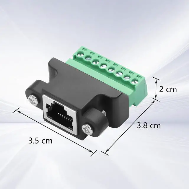 Alt view image 6 of 6 - 2 Pcs RJ45 Panel Mount Adapter RJ45/8P 8C Female Plug to 8-Pin Detachable Screw Terminal Adapter with Panel Mount Screw for Desktop Computers,Digital DVRs etc