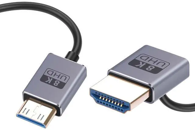 Main image of 8K HDMI 2.5 Cable High Speed HDMI to HDMI Coaxial Cord Compatible with Camera, Camcorder, Tablet and Graphics/Video Card, Laptop Laptops 1.9FT/0.6M (90 Degree Up HDMI to HDMI)