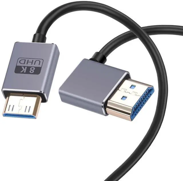 Main image of 8K HDMI 2.5 Cable High Speed HDMI to HDMI Coaxial Cord Compatible with Camera, Camcorder, Tablet and Graphics/Video Card, Laptop Laptops 1.9FT/0.6M (90 Degree Left HDMI to HDMI)