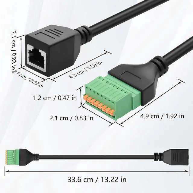 Alt view image 7 of 7 - USB-C Flush Mount Thread Fixed Panel Installation Cable Type-C Male to Male Waterproof Data Cable for Laptops, Mobile Phones, RVs etc(12.2 Inch)
