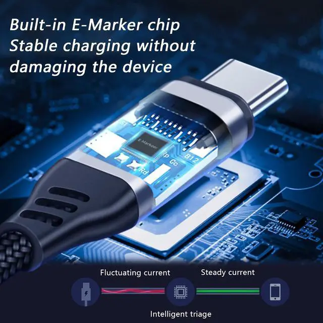 Alt view image 4 of 7 - USB C to USB C Cable 100W 5A USB 2.0 Type C Fast PD Charging,Nylon Braided C-Type Data Wire,for Phone, Laptop, iPad, USB C Charger,PlayStation Etc 1.5M (4530)