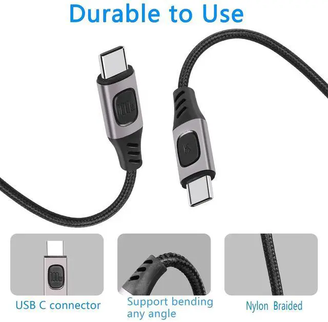 Alt view image 5 of 7 - USB C to USB C Cable 100W 5A USB 2.0 Type C Fast PD Charging,Nylon Braided C-Type Data Wire,for Phone, Laptop, iPad, USB C Charger,PlayStation Etc 1.5M (4530)