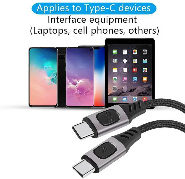 Alt view image 6 of 7 - USB C to USB C Cable 100W 5A USB 2.0 Type C Fast PD Charging,Nylon Braided C-Type Data Wire,for Phone, Laptop, iPad, USB C Charger,PlayStation Etc 1.5M (4530)