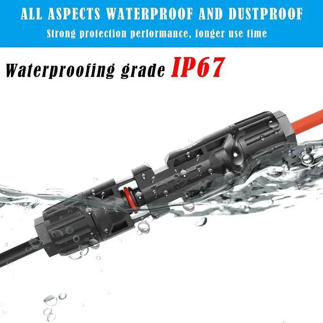 Alt view image 2 of 7 - 2 Pcs 11AWG Solar Extension Cable Waterproof Solar Connector Male to Female Solar Panel Connection Cable39.3Inch 4mm ² Red+39.3Inch 4mm ² Black